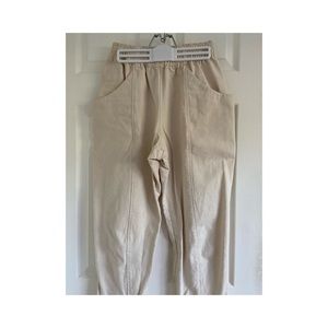 Elizabeth Suzann Clyde work pants in cream canvas